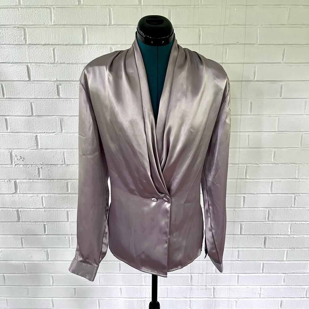 Vintage 90s does 40s Westbound polyester satin blouse